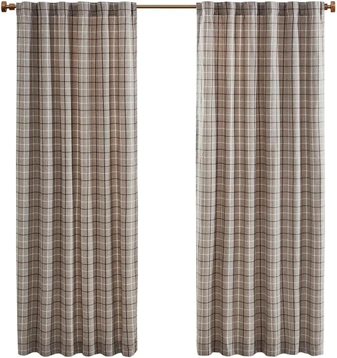Madison Park Anaheim Cabin Plaid Curtain Window, Thermal Insulated Fleece Lining, Living Room Dec... | Amazon (US)