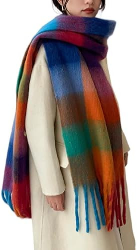 Wander Agio Winter Women Warm Scarf Long Shawl Large Scarves Cold Weather Thick Blanket Scarfs Co... | Amazon (US)