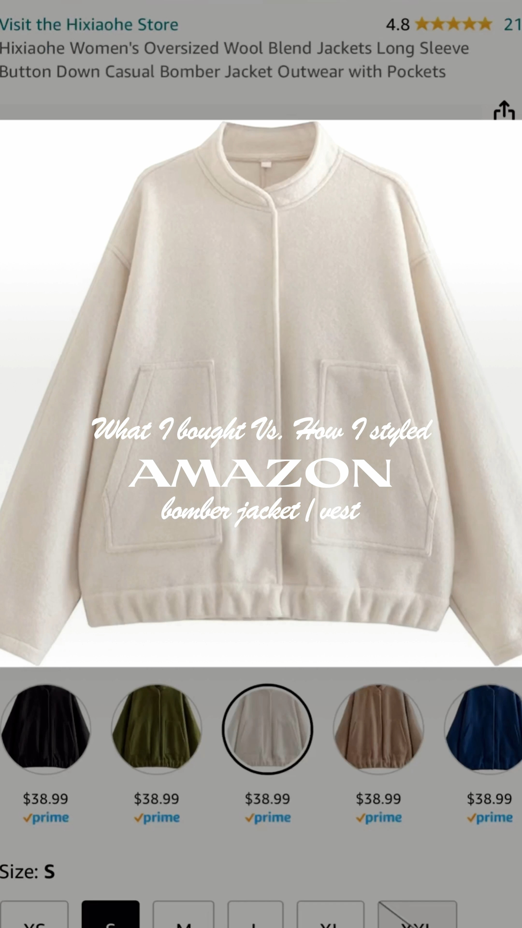 oak and fort wool blend bomber jacket