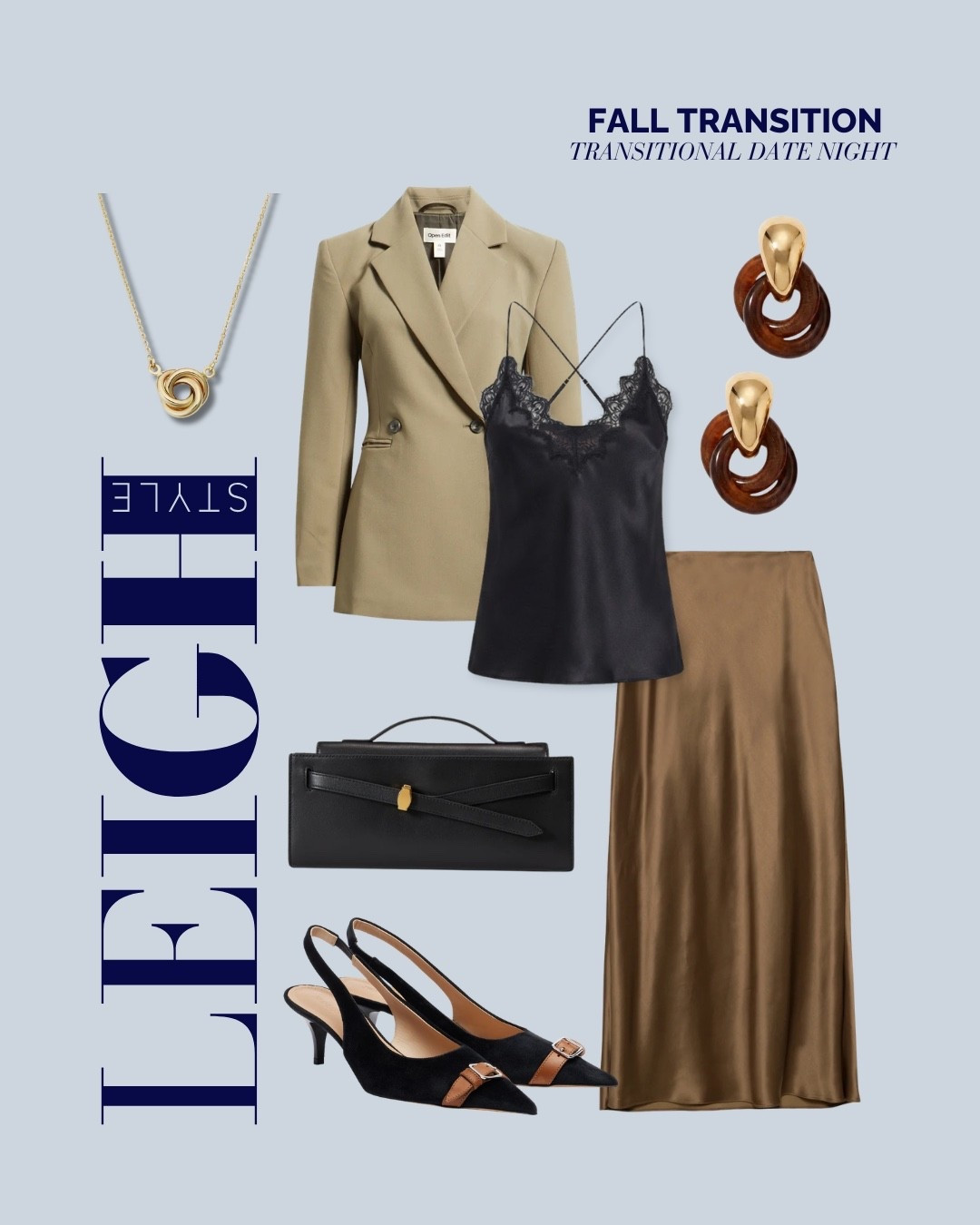 Date night, fall edition 🤎 Lace, satin and a polished blazer for an effortless night-out look.

fall date night outfit, transitional fall outfit, chic date night look, satin midi skirt, lace cami outfit, blazer outfit, kitten heels, elevated evening style, fall going out outfit, classy fall outfit, women’s fall fashion, neutral fall outfit

#LTKootd #LTKdayinmylife