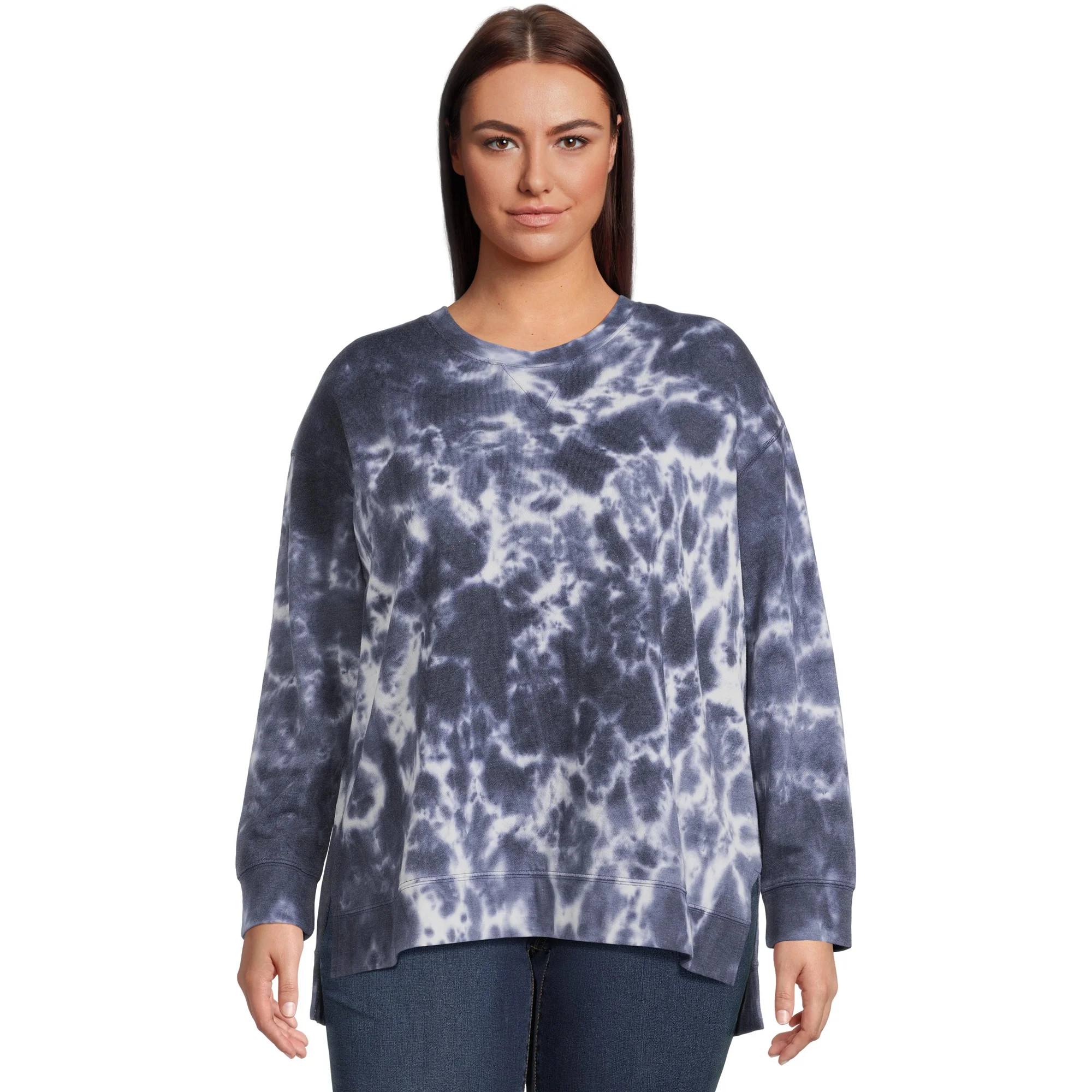 Terra & Sky Women's Plus High-Low French Terrycloth Sweatshirt | Walmart (US)