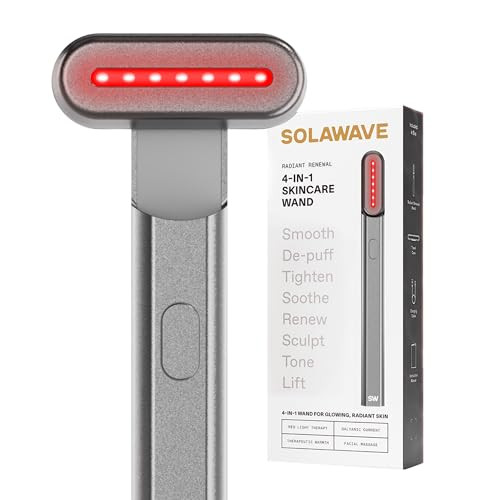 Solawave 4-in-1 Red Light Therapy Wand for Face & Neck (Charcoal) | Amazon (US)