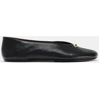 Zara - Leather Ballet Flats With Appliqué - Black - 5 - Woman | Zara UK