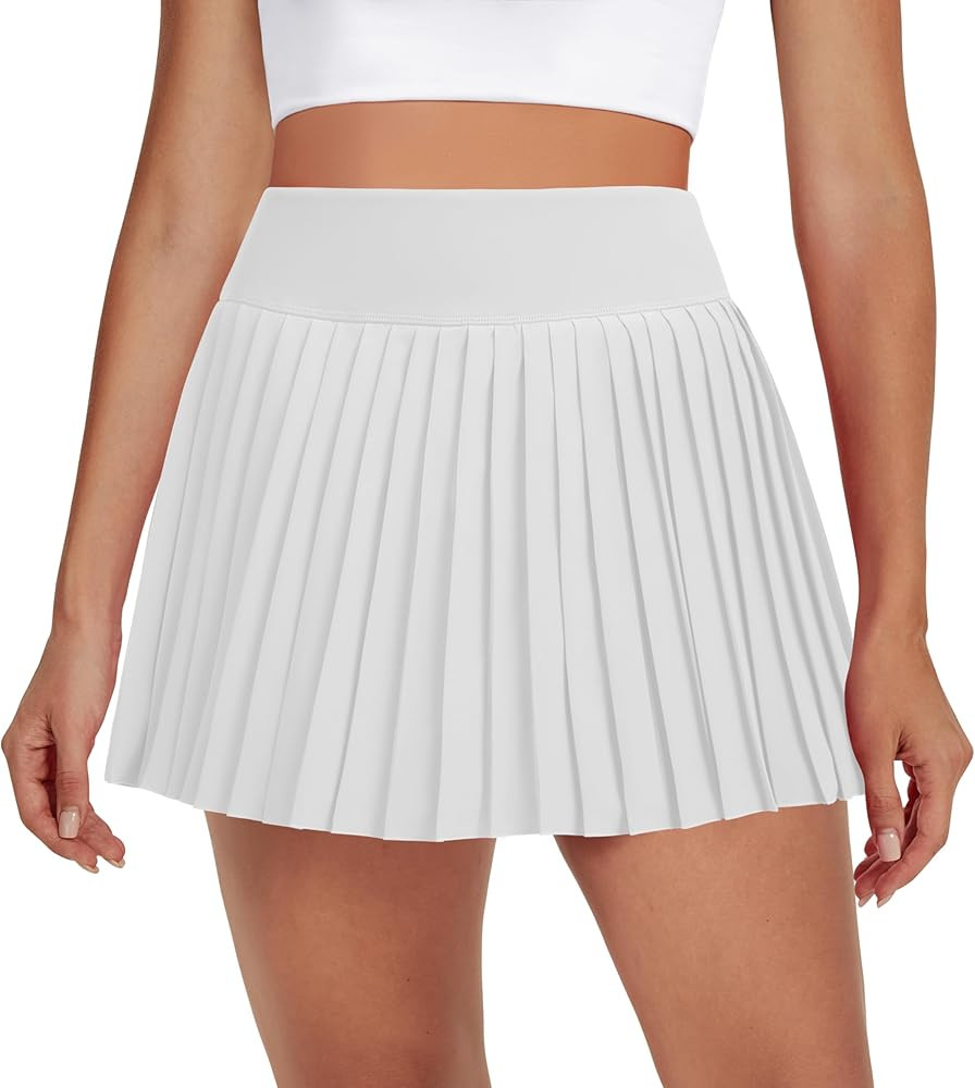 Womens Pleated Tennis Skirts with Pocket Shorts High Waisted Skorts Lightweight Golf Skirt Flowy ... | Amazon (US)