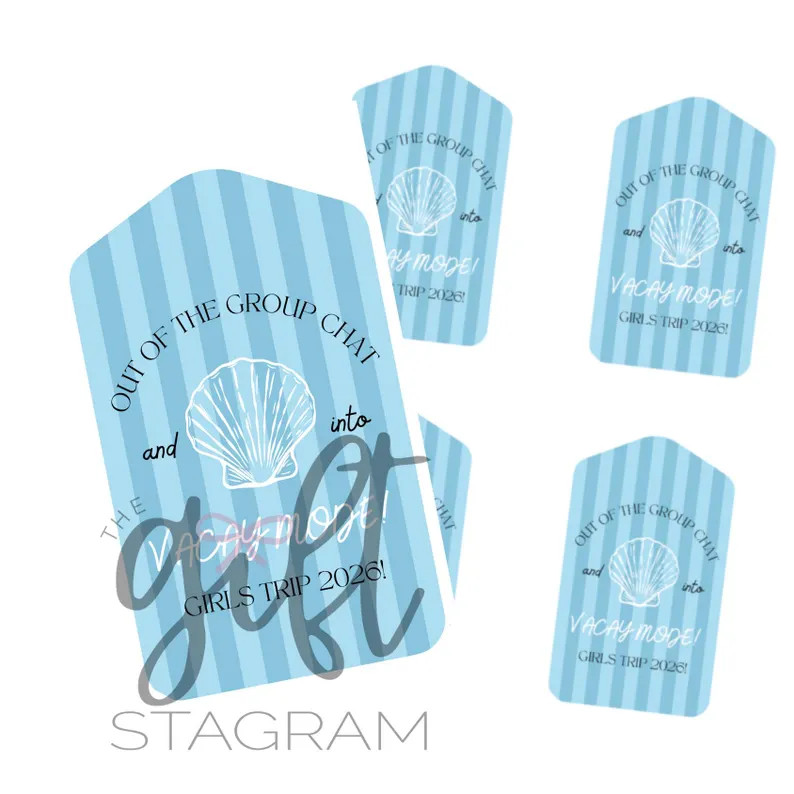 Out of The Group Chat And Into Vacay Mode Gift Tag | DIGITAL DOWNLOAD | Party Favor Printable | 3... | Etsy (Global)