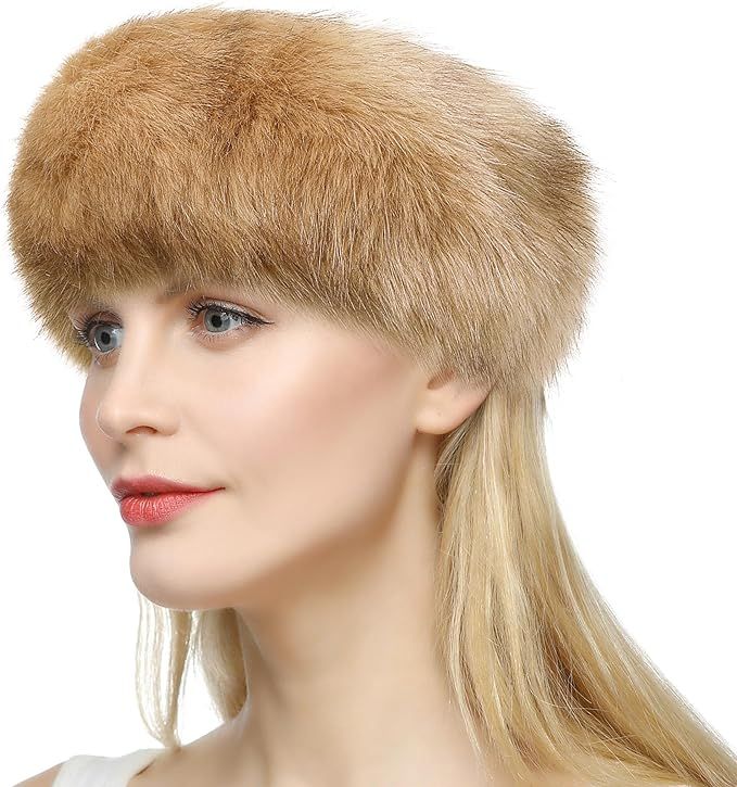Dikoaina Womens Faux Fur Headband Winter Earwarmer Earmuff Hat Ski | Amazon (US)