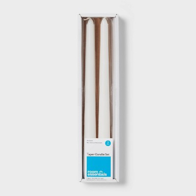 2pk Unscented Taper Candles White - Room Essentials™: Paraffin Wax, 6hr Burn Time, No Container | Target