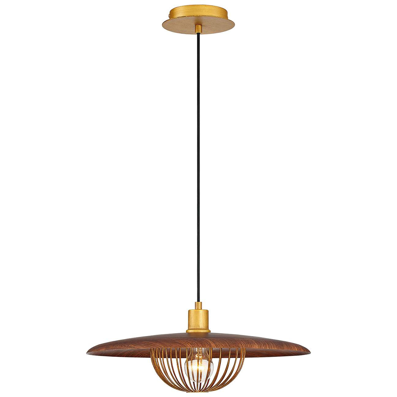 Eurofase Landigo 17 3/4" Wide Wood Shade Pendant Light | Lamps Plus