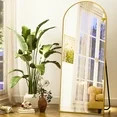 BEAUTYPEAK Arched Full Length Floor Mirror 64"x21.1" Full Body Standing Mirror,Gold - Walmart.com | Walmart (US)