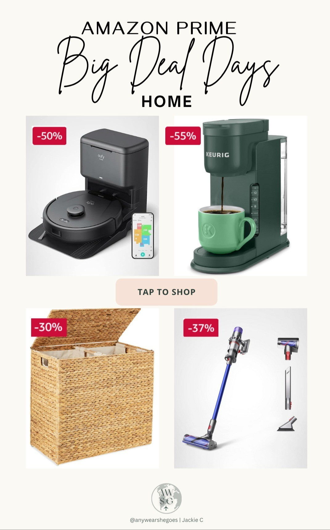 Amazon Prime Deal Days are here! Home essentials are 30-55% off! 😱 FEATURED: Wireless automatic robot vacuum, Keurig coffee maker, wicker divided clothes/laundry hamper, Dyson stick vacuum. ➕ ADDITIONAL: Yeti 42 oz tumbler with straw and handle, Ninja blender, kitchen pots and pans set, pumpkin ceramic Dutch oven,, 6 ft Christmas tree.

#LTKSaleAlert #LTKHome #LTKFamily
