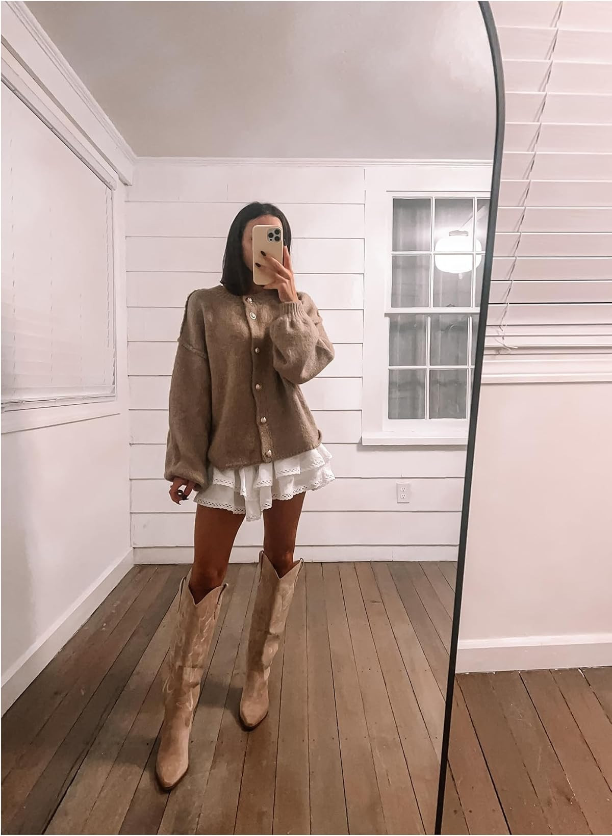 Thanksgiving / fall outfit- sweater in S, skort in XS, boots true to size 

 #LTKSeasonal