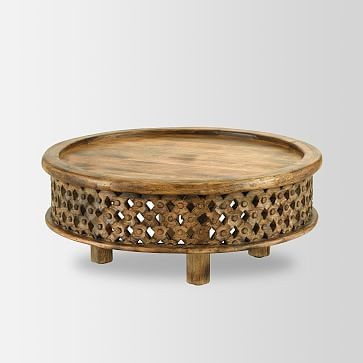 Carved Wood Coffee Table, Raw Mango | West Elm (US)