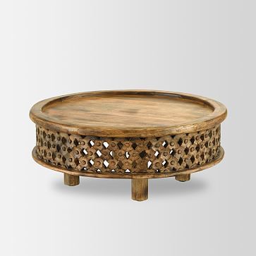 Carved Wood Coffee Table, Raw Mango | West Elm (US)