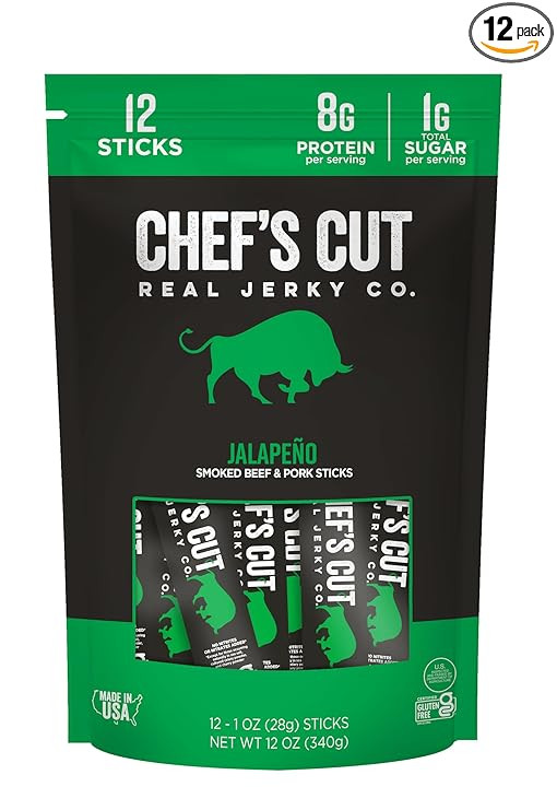 Chef’s Cut Real Snack Sticks | High Protein Meat Snack Sticks with 8g Protein, Gluten Free, Ket... | Amazon (US)