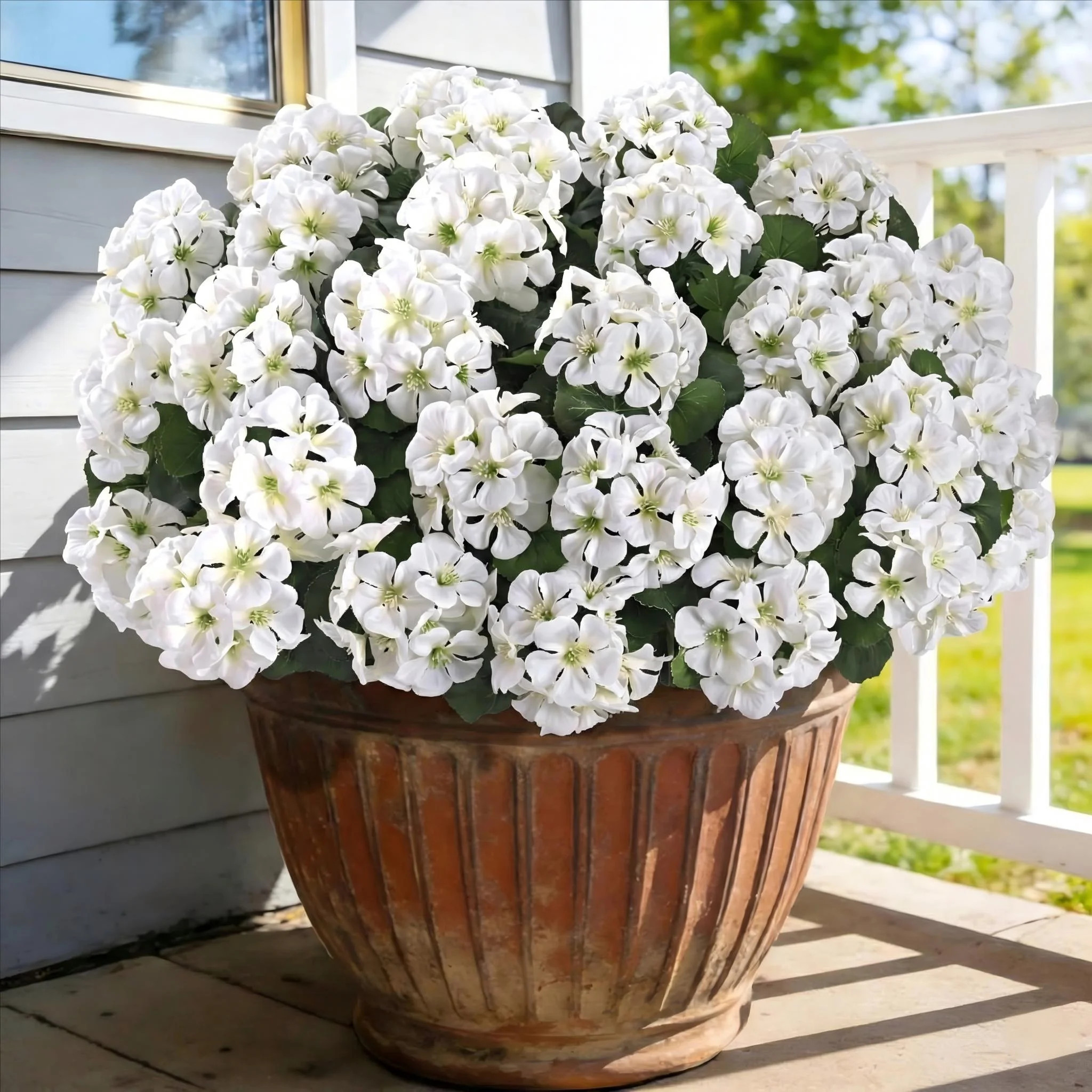 Waipfaru Artificial Geranium Flower for Outdoors,8 Pcs UV Resistant Realistic Faux Silk Geranium ... | Walmart (US)