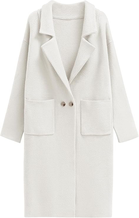 Caracilia Womens Long Cardigan Sweaters Fall Oversized Open Front Knit Jacket Lapel Dressy Coatig... | Amazon (US)