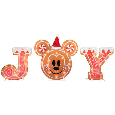 Disney 30-in LED Mickey Mouse Joy Outdoor Christmas Decoration | Lowe's