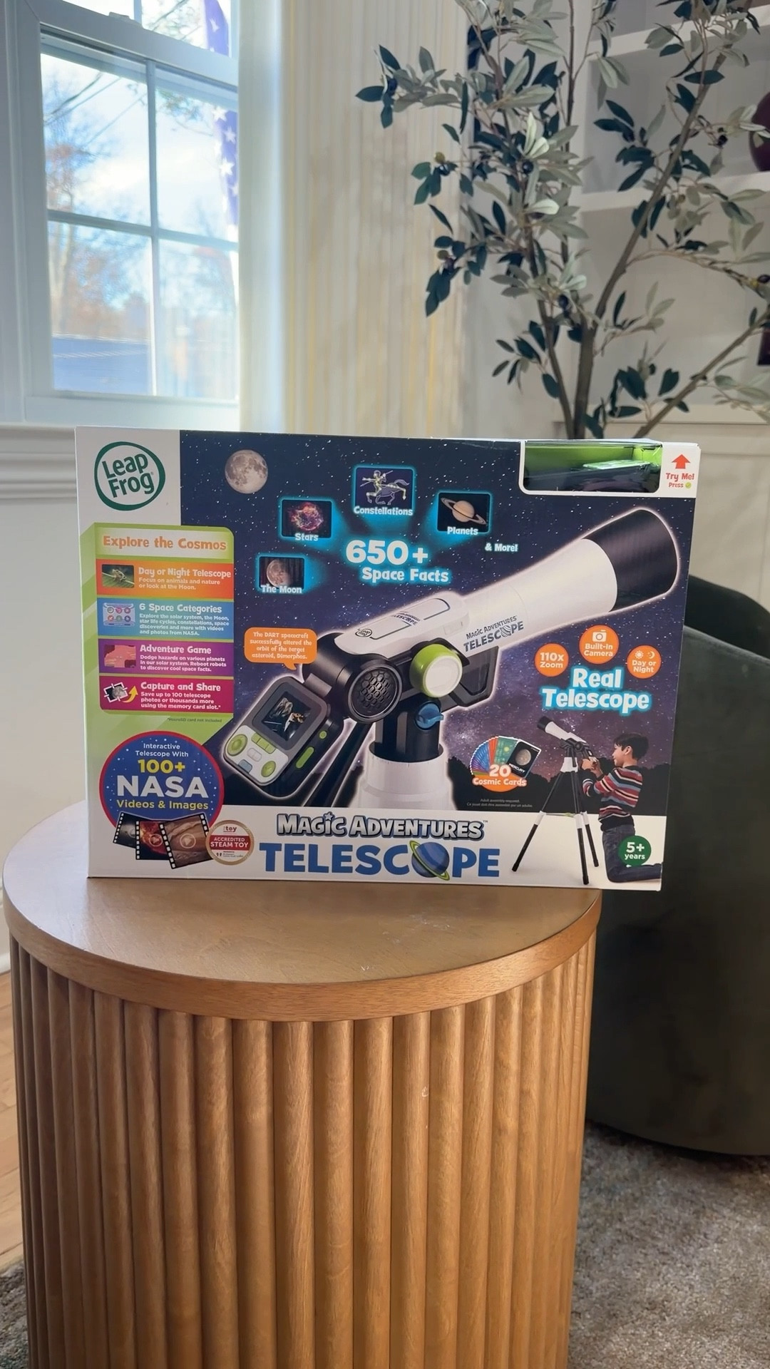If you’re looking for a gift that’s fun and educational, this LeapFrog Magic Adventures Telescope is such a good one 🌙⭐

It has 650+ space facts, real NASA images + videos, constellations, planets, the moon, and even an adventure game built in. You can use it day or night, and the built-in camera lets kids capture and save what they see. So cool.

If you’ve got a little one who loves space, science, or just discovering new things… this is a major win. 🥇 

#LTKGiftGuide #LTKKids #LTKFindsUnder100