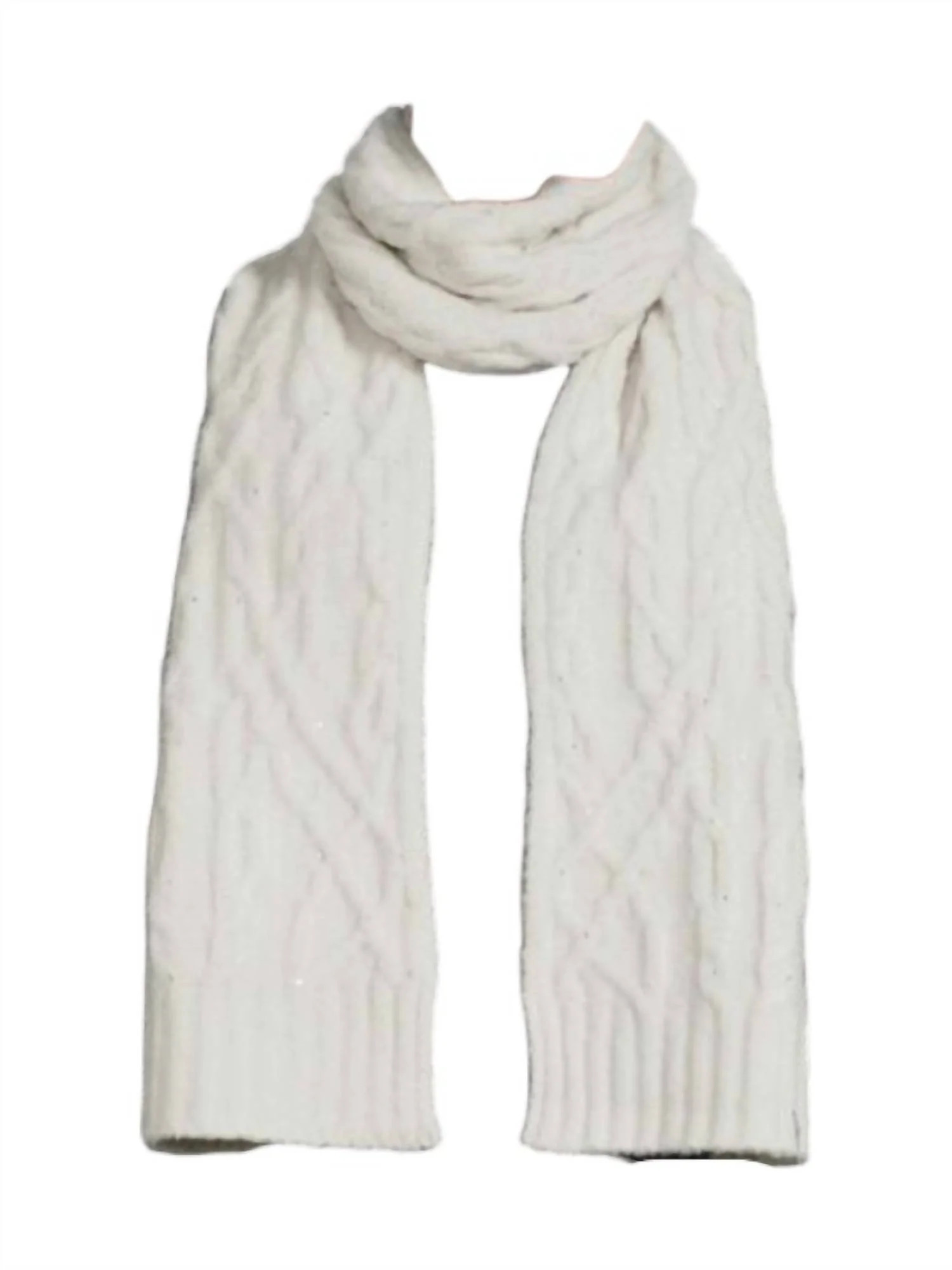 Women's Cable Knit Scarf In Gray | Shop Simon