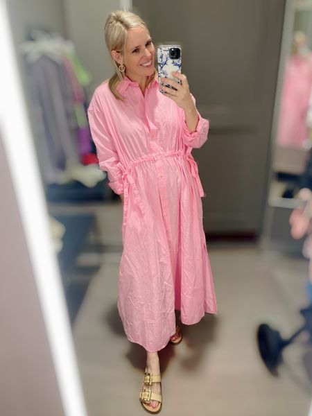 Wearing a M,  bought an XS maxi shirt dress, pink dress, target sale dress, flat sandals 

#LTKWorkwear #LTKOver40 #LTKFindsUnder50