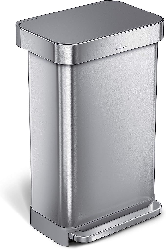 Amazon.com: simplehuman 45 Liter / 12 Gallon Liter Rectangular Hands-Free Kitchen Step Trash Can ... | Amazon (US)