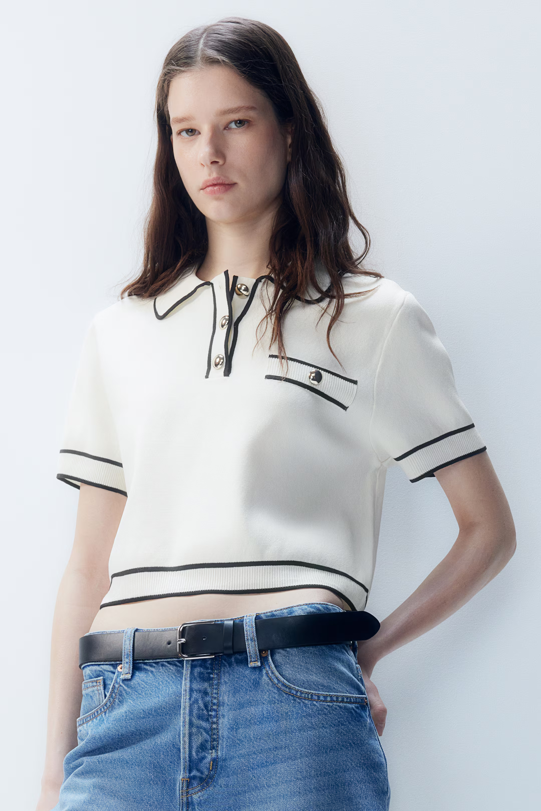 Knit Top with Collar | H&M (US + CA)