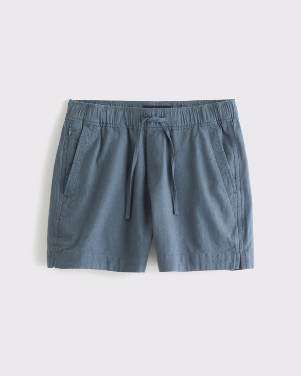 Men's Linen-Blend Pull-On Short | Men's Bottoms | Abercrombie.com | Abercrombie & Fitch (US)