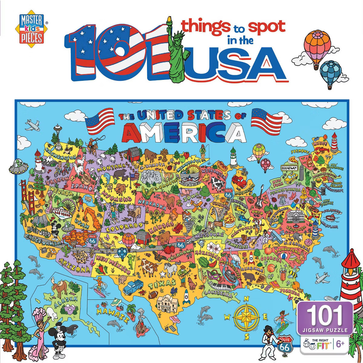 MasterPieces 101 Things to Spot in the USA 100 Piece Kids Puzzle | Target