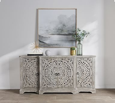 Virginia 72" Carved Wood Buffet | Pottery Barn (US)