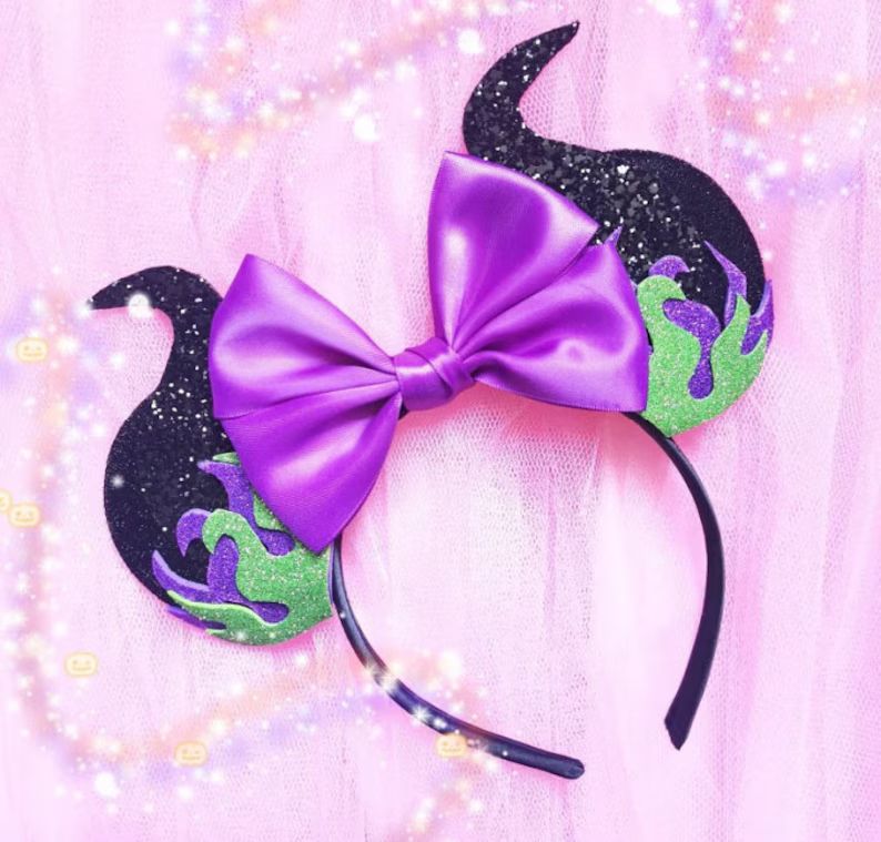 Flame Maleficent Inspired Minnie Mouse Ears Halloween Minnie Headband Disney Villains | Etsy (US)