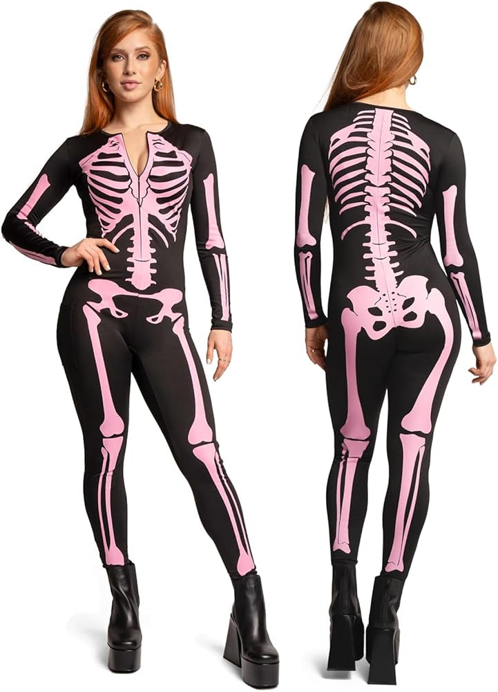 Tipsy Elves Form Fitting & Flattering Skeleton Bodysuits for Halloween - Women's Sexy Skeleton Co... | Amazon (US)