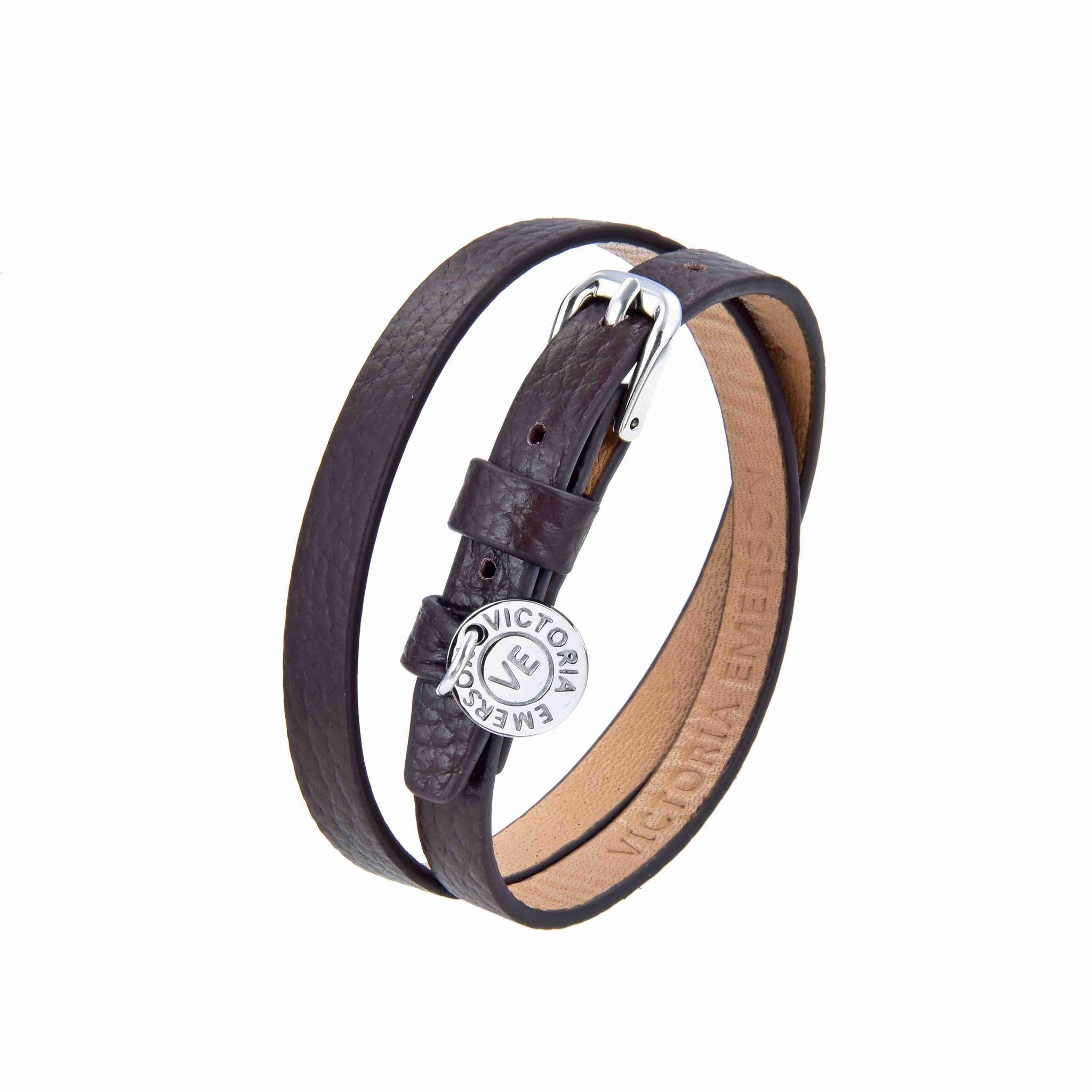 Double Wrap on Brown Leather | Victoria Emerson