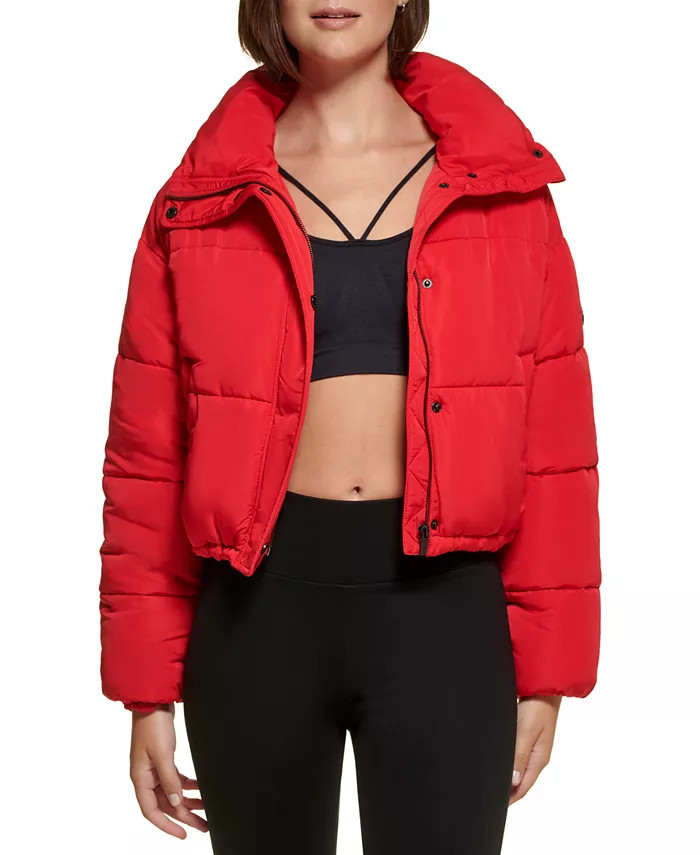 Women's Cropped Long-Sleeve Puffer Jacket | Macys (US)