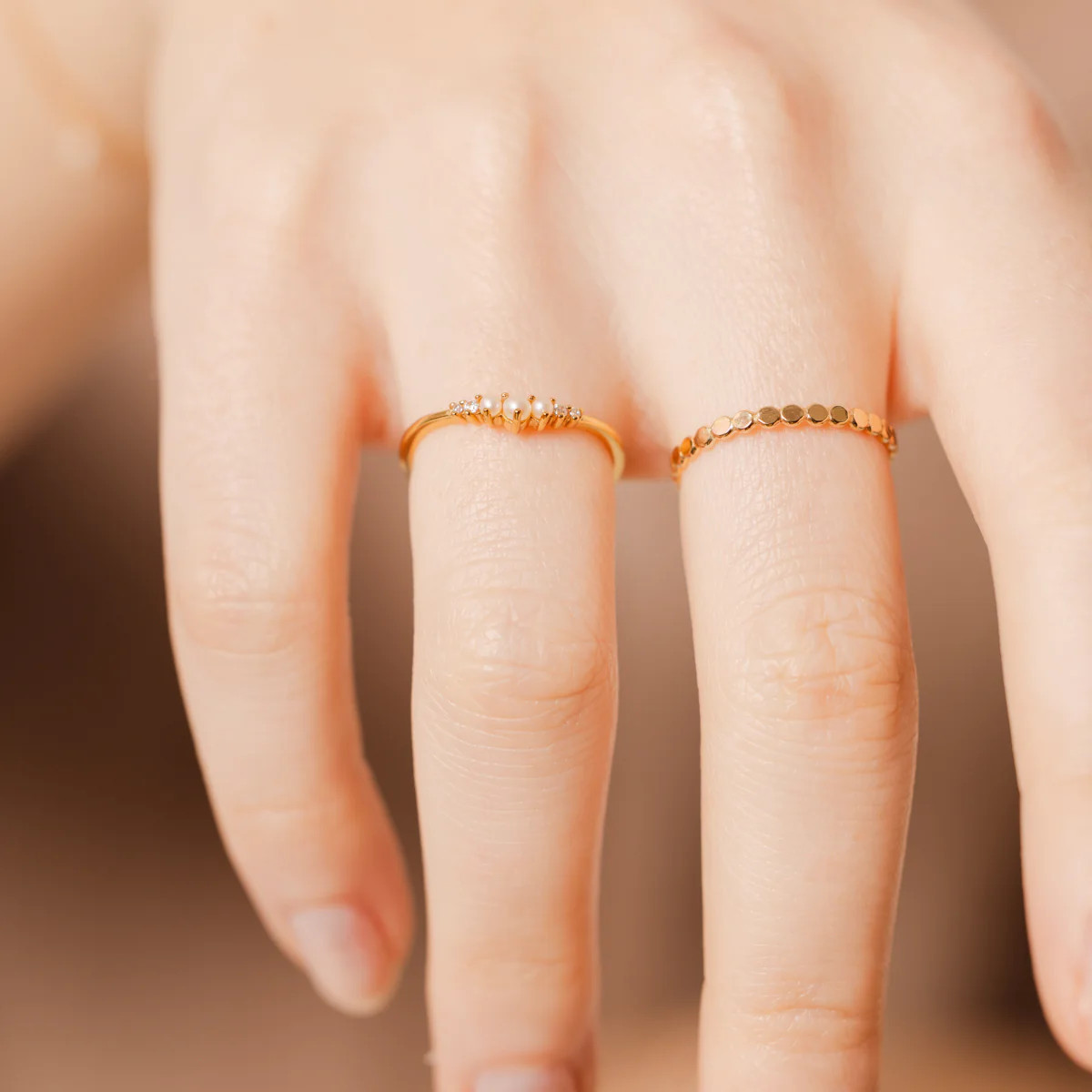 Crescent Pearl and CZ Ring | Made by Mary (US)