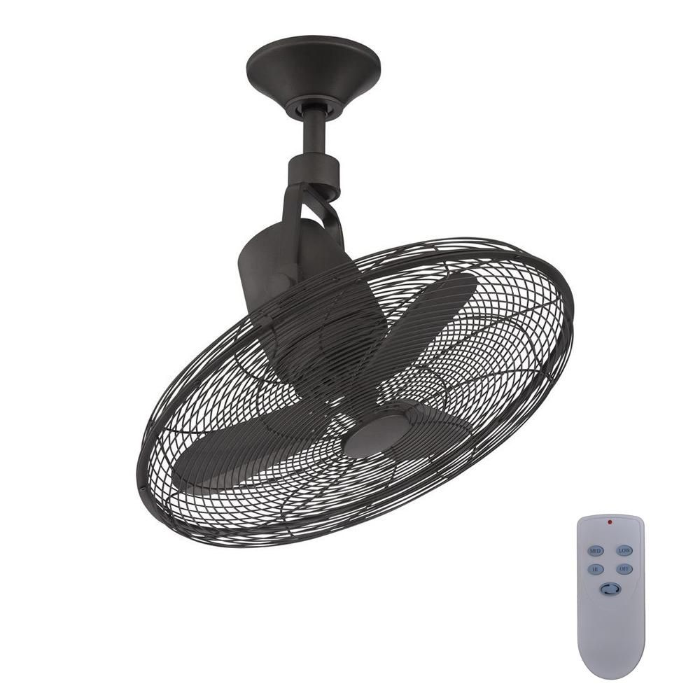 Bentley III 22 in. Indoor/Outdoor Natural Iron Oscillating Ceiling Fan with Remote Control | The Home Depot
