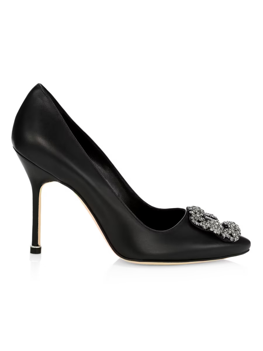 Manolo Blahnik Hangisi 105 Embellished Leather Pumps | Saks Fifth Avenue