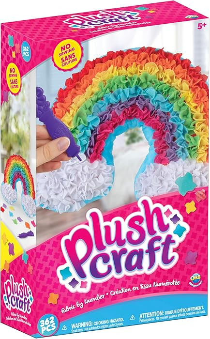 ORB PlushCraft DIY Rainbow Pillow Crafting Kit - Mess Free Fabric by Number System and No Sewing ... | Amazon (US)