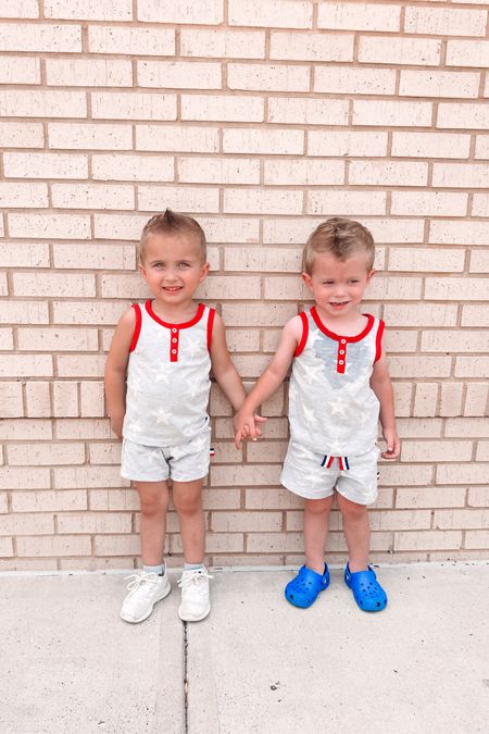 These cousins play hard 😂 but love these less than $10 Walmart sets 😍 perfect for the fourth coming up!! Comes in 2 prints!

#LTKBaby #LTKKids