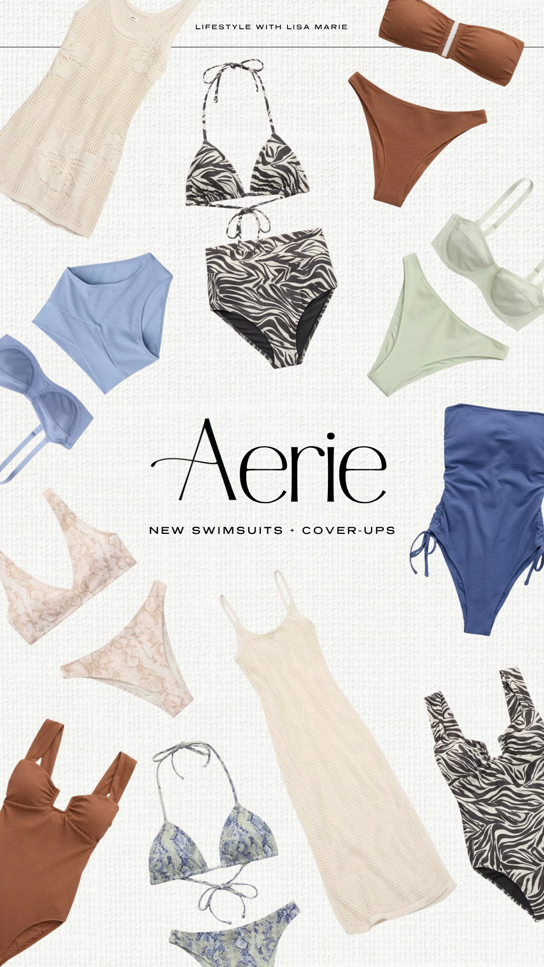 New Aerie swimsuits and cover-ups! Summer swimwear, bathing suits, bikinis and one pieces for summer vacation, beach, pool, resort, cruise or getaway. Full coverage swimsuit bottoms for moms. Cheeky bathing suit bottoms. Animal print swimsuits. Crochet cover-ups.

#LTKSeasonal #LTKPetite #LTKSwim