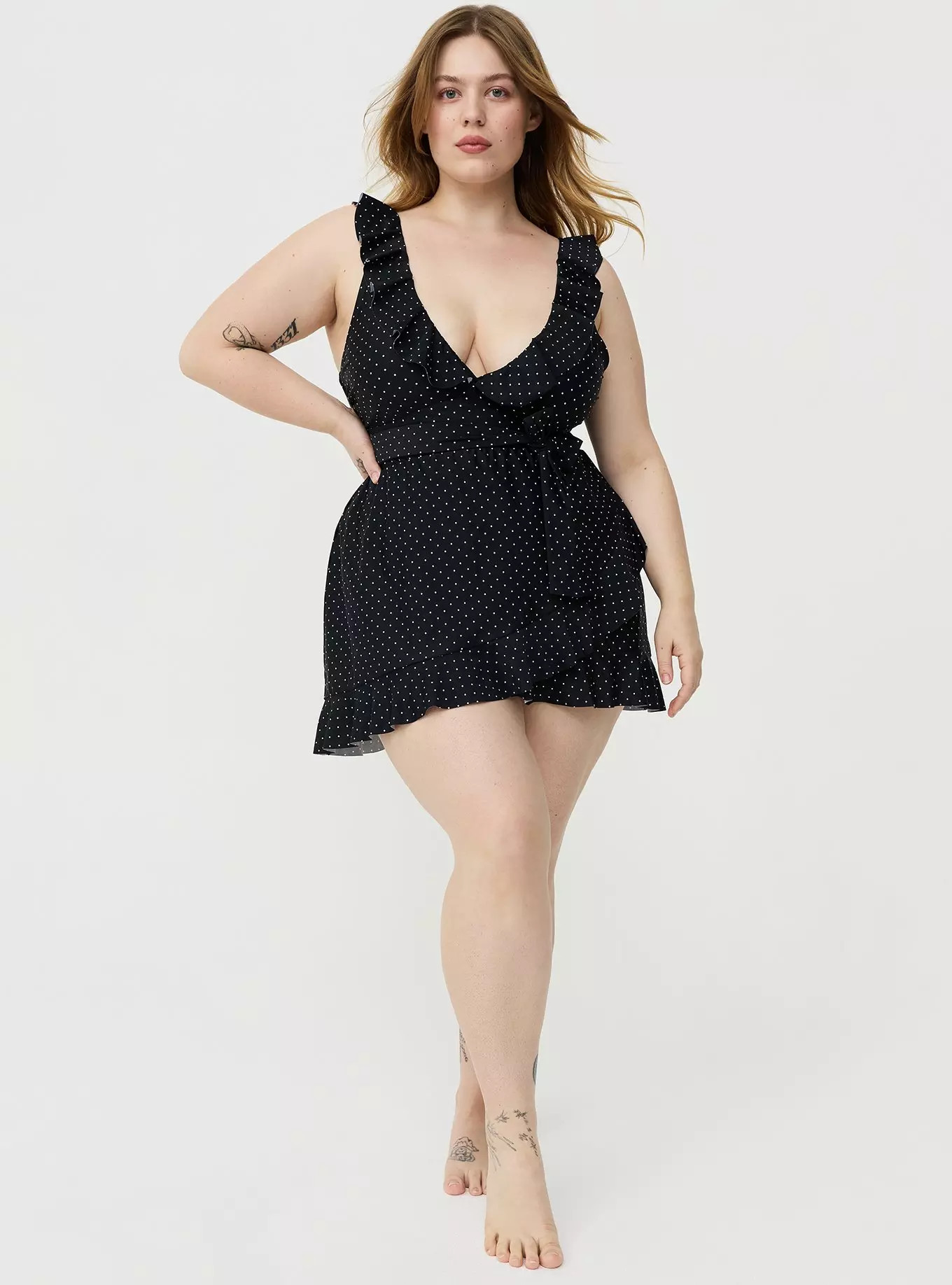 Wireless Ruffle Swim Dress | Torrid (US & Canada)