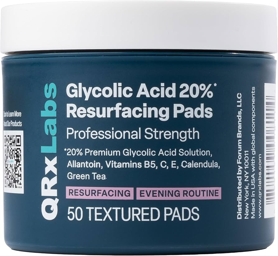 Glycolic Acid 20% Resurfacing Pads for Face & Body with Vitamins B5, C & E, Green Tea, Calendula,... | Amazon (US)