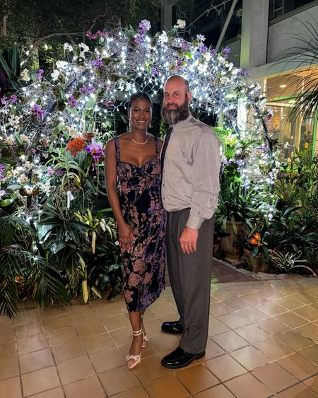 My husband and I went to a wedding this past weekend and I found the cutest wedding guest dress last minute! I bought this fabulous navy blue velvet burnout, floral print dress at Lulus for less than $50 when it was on sale last week. Plus they have a 3-day shipping option so I was able to get it just in time for the wedding. I paired it with some satin pumps with a crystal bow detail and added some chic gold accessories. If you are looking for some stunning winter floral prints, Lulus had few options to choose from! 😍

#LTKstyletip #LTKwedding #LTKparties