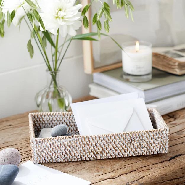 Whitewashed Rattan Tray | The White Company UK & ROW
