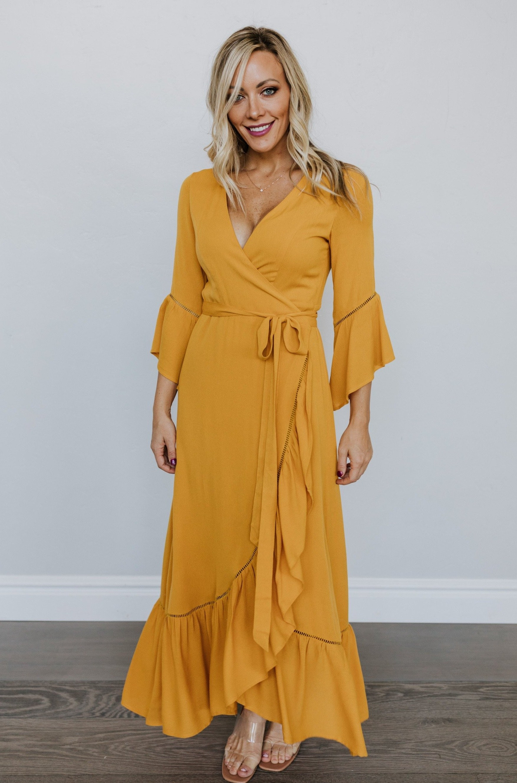 Daniella Mustard Wrap Dress | Baltic Born