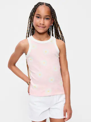 Fitted Ribbed Tank Top for Girls | Old Navy (US)