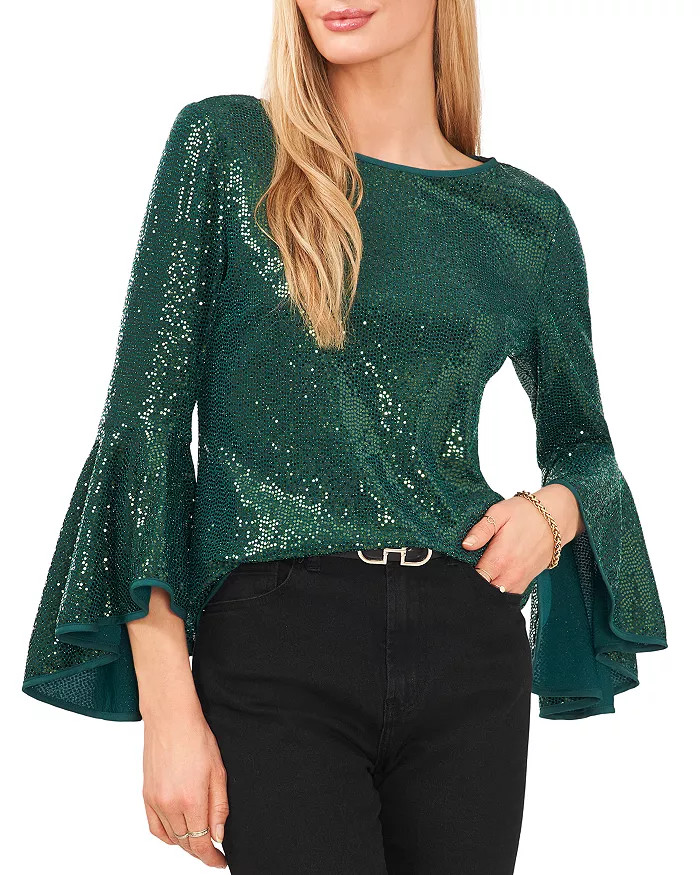 Sparkle Bell Sleeve Top | Bloomingdale's (US)