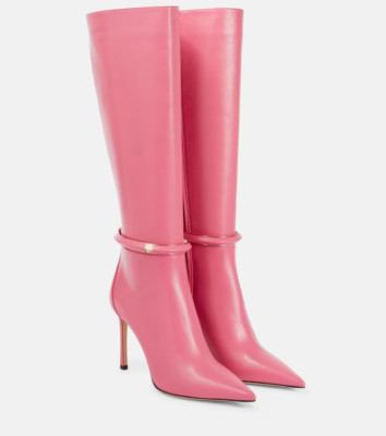 Jimmy Choo Pink Candy Knee High Fashion Leather Boots in Size 36.5, 6.5 M | eBay US