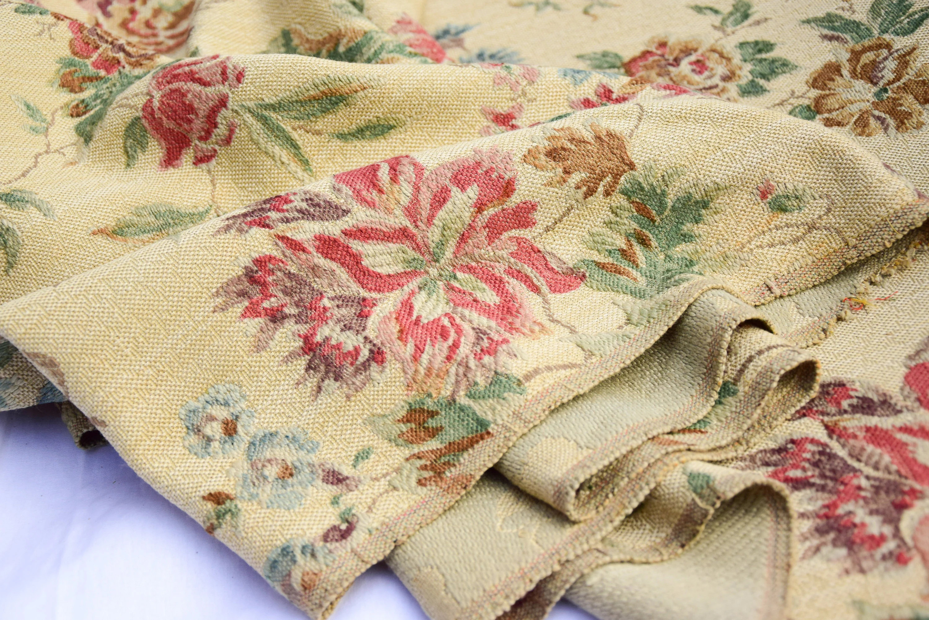 16m ~ 22yards (Price/Meter) Rare Floral Tapestry Furniture Upholstery Thick Heavy Antique French Fabric Extra Wide Bolt Roll | Etsy (Global)