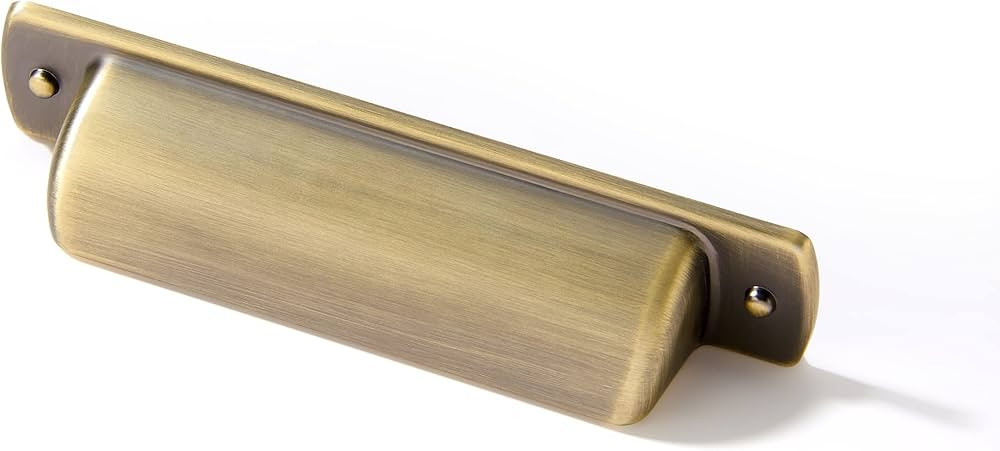 khtumeware 10 Pack 3" Drawer Pulls Brushed Antique Brass Cabinet Cup Pulls Kitchen Hardware Cabin... | Amazon (US)