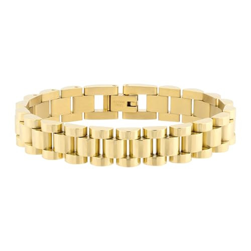 Electric Picks Jewelry 14kt Gold Plated Bennett Watch Band Bracelet, 10mm Wide, 6.5" or 7" Length (6.5). Everyday Women's Bracelet | Amazon (US)